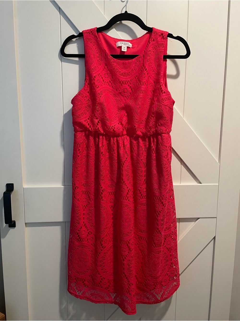 Tacera Fuchsia Lace Sleeveless Maternity Dress